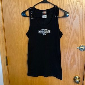 Harley Davidson racer back sequin tank